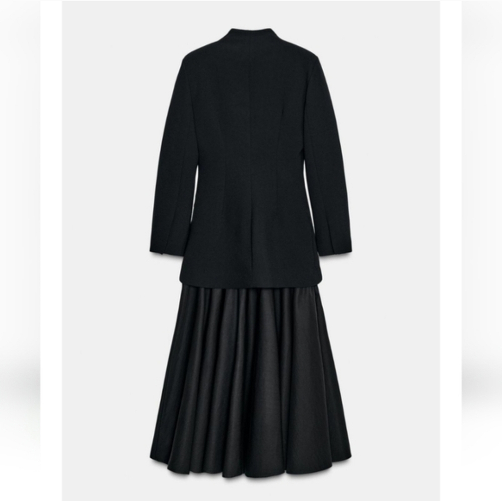 Zara COMBINATION BLAZER DRESS BLACK SIZE XS - Picture 6 of 11